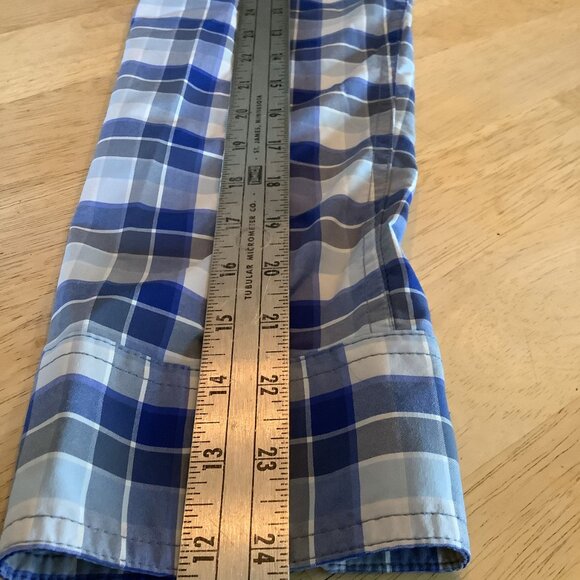 Stio Eddy Medium Pearl Snap Button Shirt Medium Blue White - Picture 5 of 5